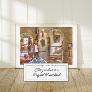 Lorelai&#39;sEntryway Aquarell Malerei Digital Art Print