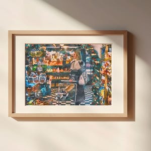 Stampa artistica senza cornice di Amanda Woods, dipinto ad acquerello, "Gita di shopping"