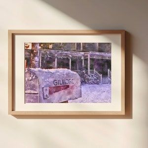Lorelai&#39;s Winter Mailbox Watercolor Painting Unframed Matte Poster Art Print