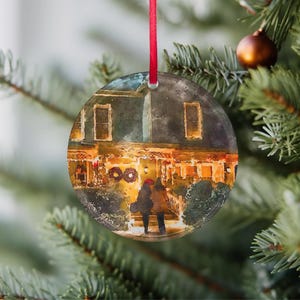 Christmastime at Lorelai&#39;s Watercolor Clear Round Acrylic Ornament