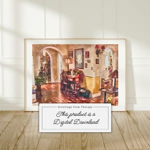 Lorelai&#39;s Living Room Watercolor Painting Digital Art Print