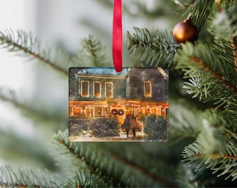Christmastime at Lorelai's Watercolor Clear Rectangle Acrylic Ornament