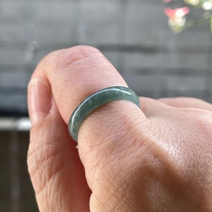 Bague jadéite du Guatemala US 6,5, bague jadéite glutineuse glacée, bague fine jadéite