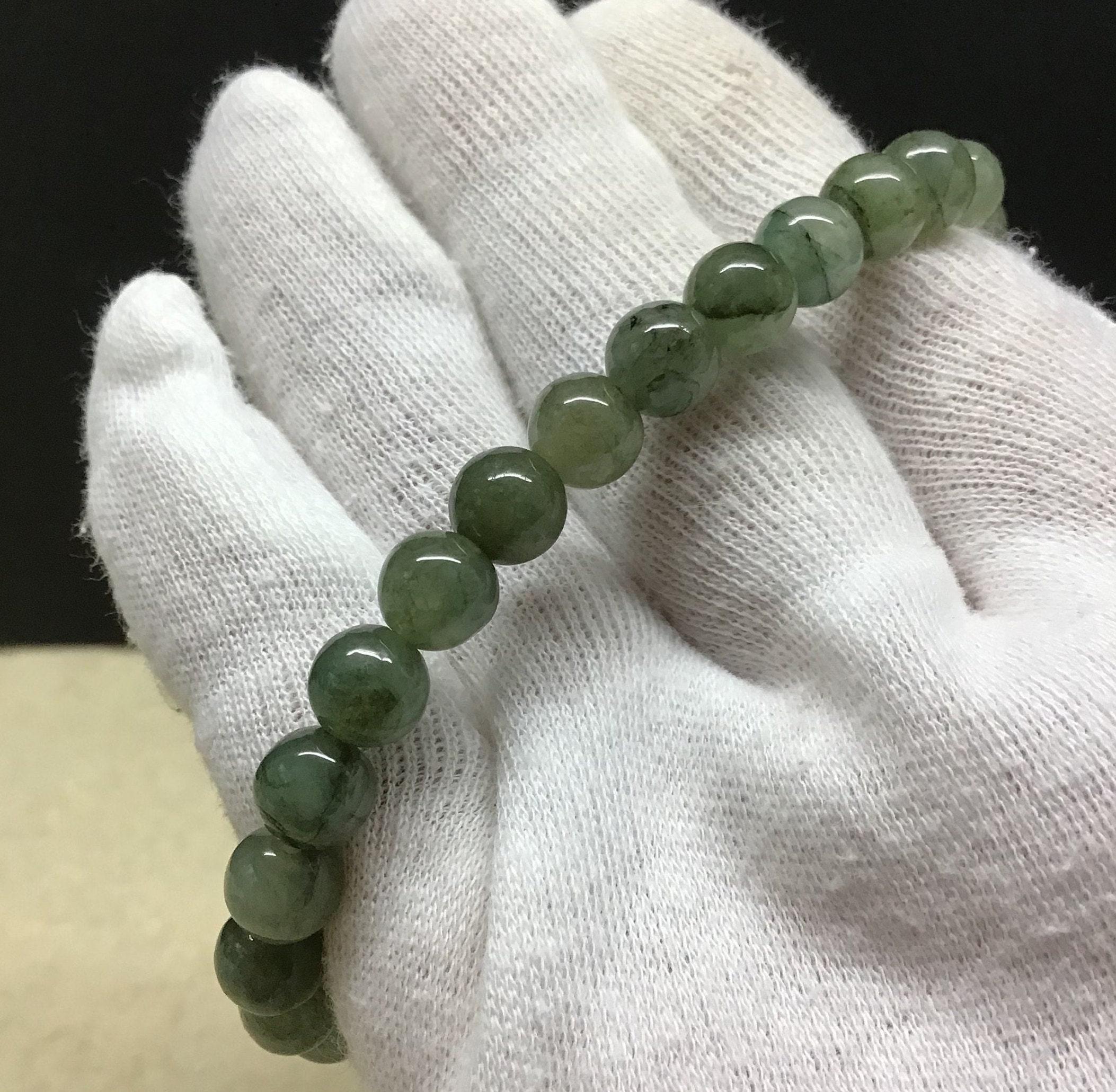 Petit Bracelet en Jade véritable Catégorie A -10 disques - Dégradé de verts