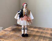 Vintage, 1950s, Souvenir, Doll, In, Greek, Folk, European, Men s, Dance, Costume, Male, Figure, Collectible, Scale Model, Figurine, Present
