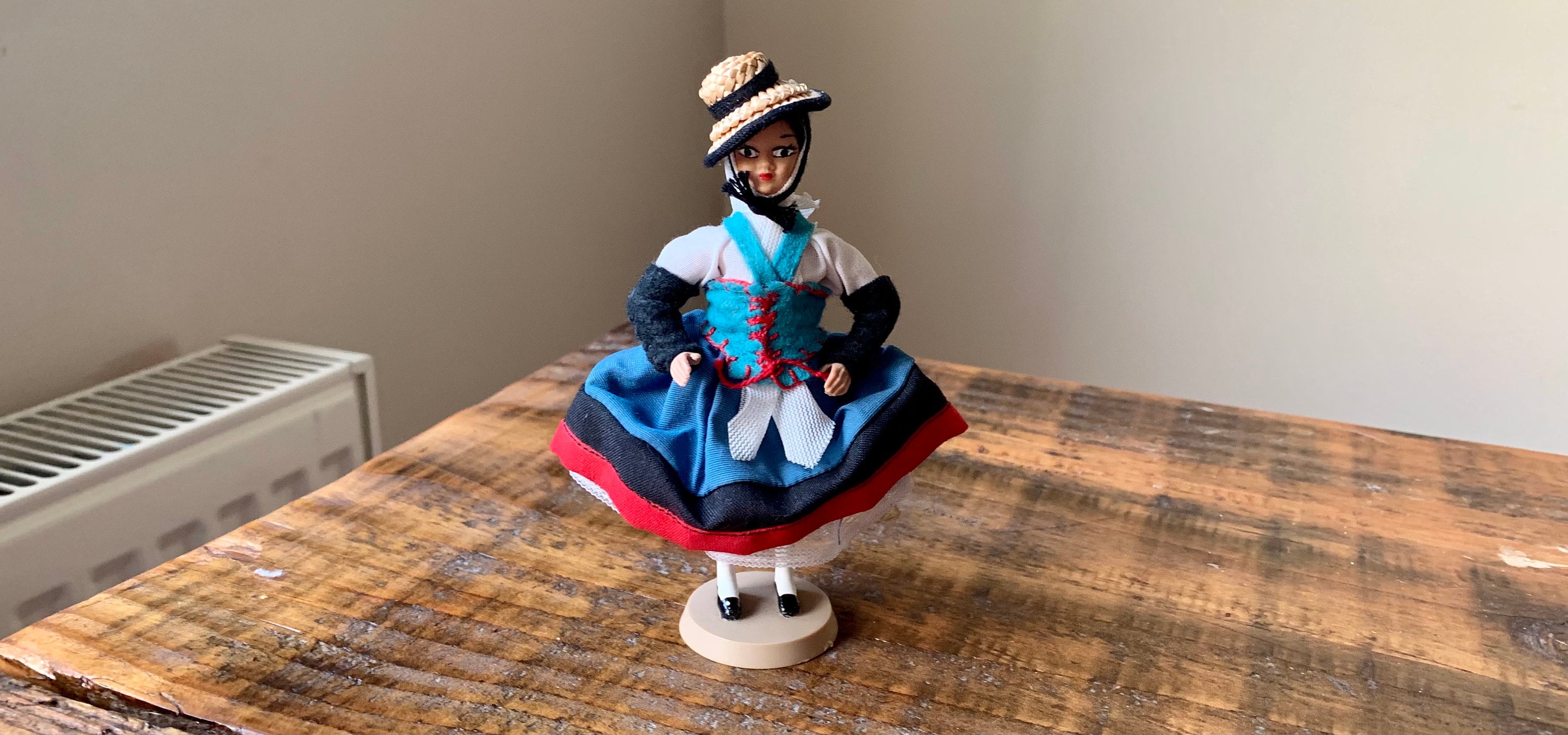 Vintage, 1950s, Souvenir, Fabric, Doll, In, Folk, European, Hierro, Spanish, Canary Islands, Costume, Figure, Collectible, Gypsy, Figure