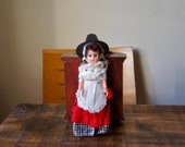 Vintage,Welsh, Plastic, Folk, Doll, In National Costume, Wales, Souvenir, Miniature, Figurine, Collectible, Gift, Present, Daughter, Display