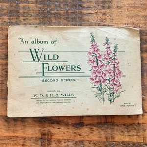 Vintage, testamenten, wilde bloemen, een album met geïllustreerde, verzamelobjecten, thee, kaarten, compleet, volledige set, Brooke Bond, dieren in het wild, bloemen, retro
