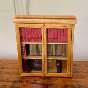Vintage, 1:12th Scale, Miniature, Handmade, Cabinet, Dresser Top, Bookshelf, Living Room, Study, Collectible, Display, Furniture, Library