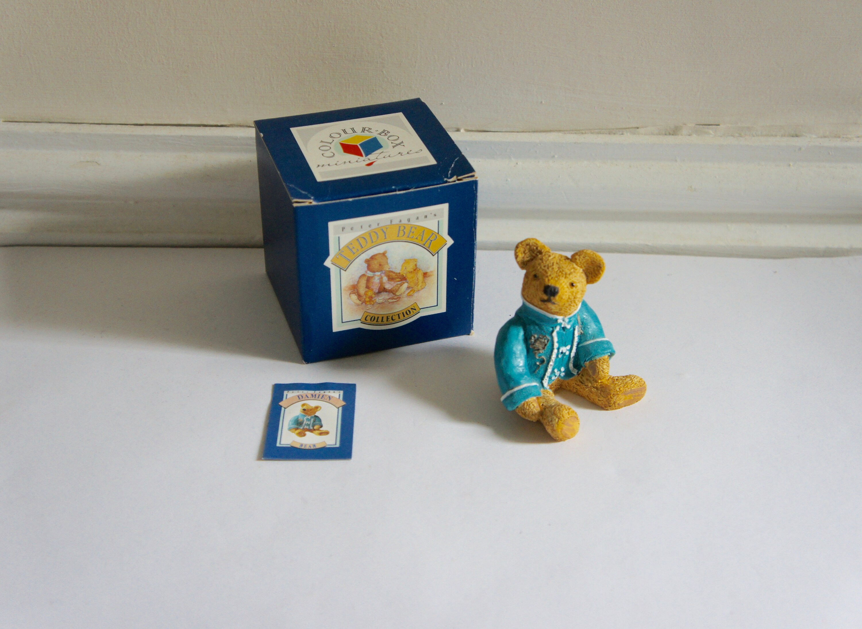 Miniatures Art & Collectibles Dolls House Bears Teddy Vintage In Blue