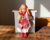 Vintage, Souvenir, Doll, In, Yugoslavian, Folk, European, Colourful, Costume, Figure, with Leather Boots, Collectible, Scale Model, Figurine