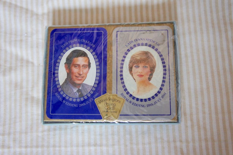 Vintage Sealed Waddingtons 1981 Royal Wedding Prince Charles And Lady Diana Spencer Playing Cards With Box Royalty Memorabilia UK