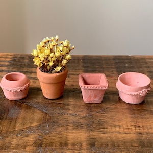 Vintage, 1:12th Scale, Dolls House, Large, Terracotta, Ceramic, Pot, With Plants, And Pots, Porch, Patio, Garden, Display, Collectible, Gift