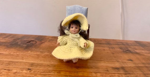 Vintage, Scala 1:12, Casa Delle Bambole, Artigiano, Signora, Bambola, Figura, In Cucito A Mano, Blu E Paillettes Buono, Rimovibile, Abiti, 1930, Art Deco - Italia - Foto 10