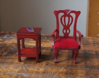 1 set 1/12 in miniatura in legno sedia da pranzo tavolo set di 1 set 1/12 in miniatura in legno sedia da pranzo tavolo set di