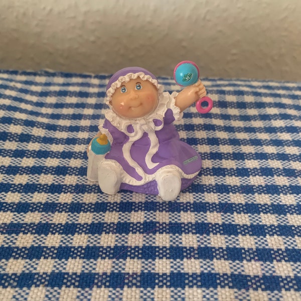 Vintage, 1984, Cabbage Patch Kids, 1:12th Scale, Dolls House, Plastic, Figurine, Doll, Baby, Toddler, Child, Dress, Bonnet, Bottle, Rattle