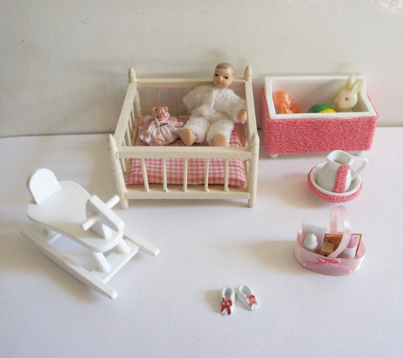 Vintage 112th Scale Dolls House Baby Child Figure Pink Etsy