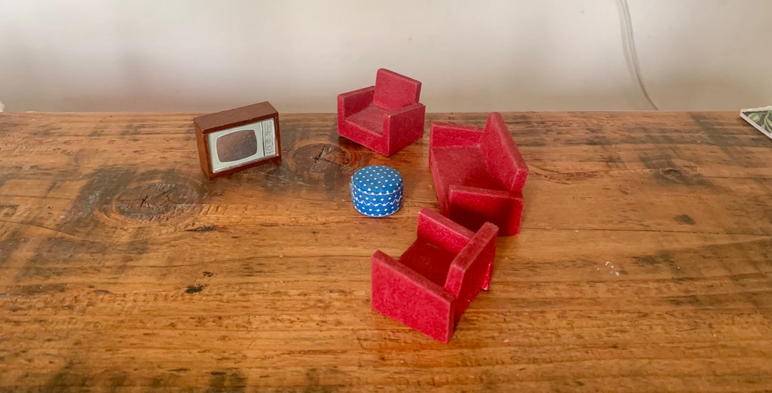 Lot Maison Lundby Caroline Home – Mobilier Et Figurines – Vintage Années 70