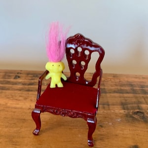 Vintage, 1:12th Scale, Dolls House, Mini, Yellow, Pinked Haired, Pendant, Jewellery, Lucky, Charm, Troll, Gift, Collectibles, Birthday, Gift