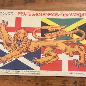 Vintage, Brooke Bond, Bildkarten, Flaggen & Embleme der Welt, Komplett, Album, Sammlerstück, Tee, Karten, Komplettset, Brooke Bond, PG Tipps