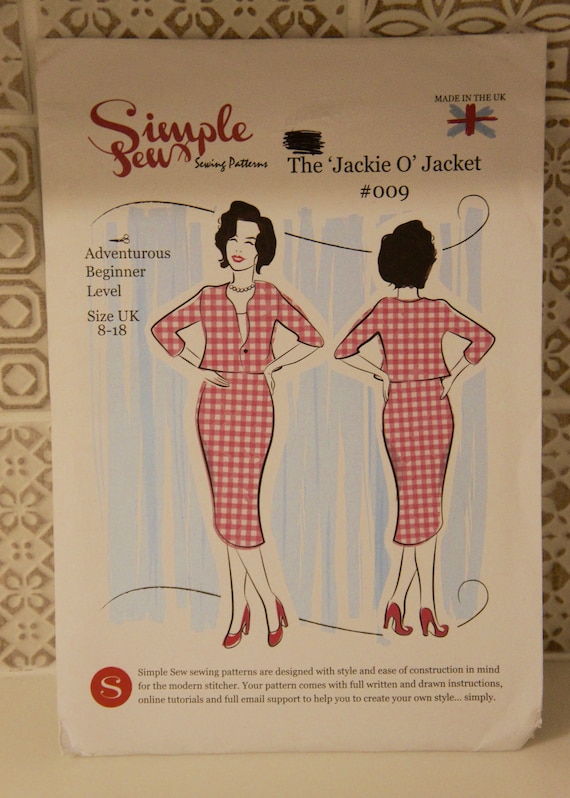 Womens ADVENTUROUS BEGINNER The Jackie O Jacket UK SIZE 8-18 Sewing Pattern