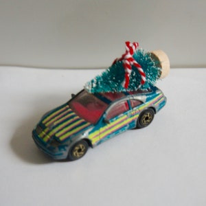 Altered, Vintage, 1999, Matchbox, Nissan, 300 ZX, Toy, Collectible, Car, With, Christmas, Tree, Ornament, Decoration, Stocking Filler, Gift