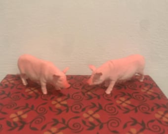 ヴィンテージ シュライヒ 授乳中の母豚と子豚 豚の家族 農場の動物