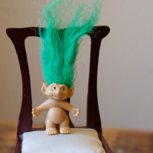 Vintage, 1:12th Scale, Dolls House, Mini, Green Haired, Pendant, Jewellery, Lucky, Charm, Troll, Gift, Collectibles, Birthday, Sister, Girl