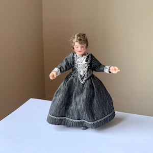 Vintage, Handmade, 1:12th Scale, Dolls House, Older, Lady, Figure, Woman, Grandmother, Grandma, House Keeper, Mother, Victorian, Edwardian