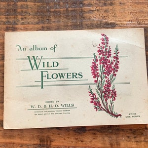 Vintage, testamenten, wilde bloemen, een album met geïllustreerde, verzamelobjecten, thee, kaarten, compleet, volledige set, Brooke Bond, dieren in het wild, bloemen, retro