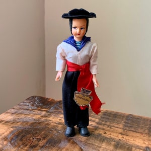 Vintage, 1950s, Souvenir, Doll, In, Venetian, Gondolier, Folk, Men’s, Costume, Hat, Male, Figure, Figurine, Collectible, Scale Model, Italy