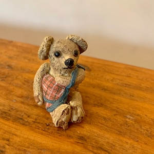 Adorable, Vintage, 1:12th Scale, Dolls House, Collectible, Colour Box, Bears, Irvine, Teddy, Bear, Plaid Bag, Figurine, Peter Fagan, Gift