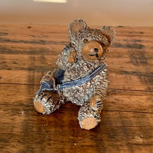Adorable, Vintage, Collectible, Colour Box, Bears, Roger, Teddy, Bear, With Satchel, Bag, Figurine, Peter Fagan, Display, Gift, Collectible