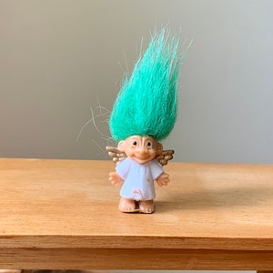 Vintage, 1:12th Scale, Dolls House, 1980s, Miniature, Green, Hair, Plastic, Angel, Troll, Figure, Doll, Collectible, Display, Retro, Gift
