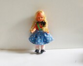 Vintage, 1 12th Scale, Dolls House, Plastic, Souvenir, Girl, Doll, Blonde Pigtails, Folk Dress, Miniatures, Display, Diorama, Scale Model