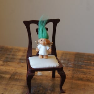 Vintage, 1:12th Scale, Dolls House, 1980s, Miniature, Green, Hair, Plastic, Angel, Troll, Figure, Doll, Collectible, Display, Retro, Gift