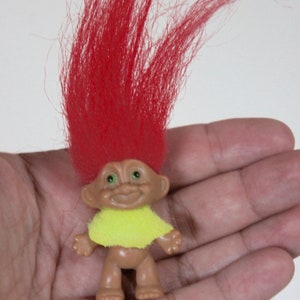 Vintage, Mini, Red Haired, Pendant, Pencil Topper, Troll, Gift, Collectibles, Birthday, Sister, Girlfriend, Daughter, Girl, Stocking Filler