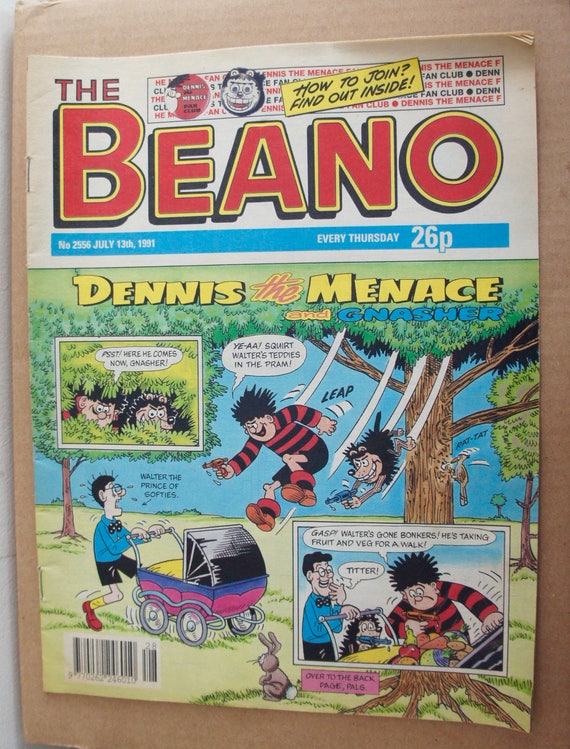 Vintage 1991 The Beano Comic No 2556 Magazine Dennis Etsy