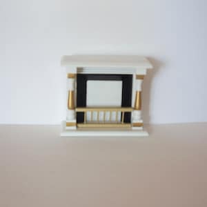 Beautiful, Vintage, Miniature, 1:12th Scale, Marble Effect, Dolls House, Gold Details, Fireplace, Georgian, Classical Design, Gift, Wife