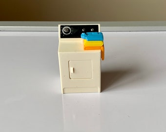 Vintage, 1992, ACME, 1:12th Scale, Dolls House, Toy, Washing Machine, Tumblr Dryer, With Folded Washing Attached, Magnet, Nursery, Bedroom