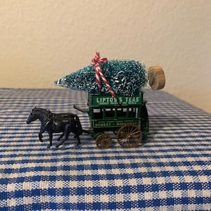 Altered, Vintage, Lledo, Days Gone, Lipton's Tea, Pferdekutsche, Bus, Sammlerstück, Weihnachtsbaum, Ornament, Dekoration, Wichteln