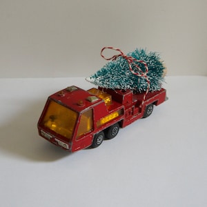 Altered, Large, Vintage, 1972, Matchbox, K-9, Fire Tender, Fire Pumper Truck, Red, Fire Engine, Fire Truck, Toy, Collectible, Christmas Tree