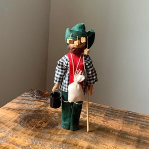Vintage, 1970s, Souvenir, Swagman, Figure, Men’s, Costume, Rolled Blanket, Cork Hat, Tin Bucket, Male, Figure, Figurine, Collectible, Gift
