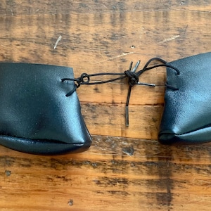 Vintage, Black, Faux Leather, Miniature, Doll, Bear, Shoes, Collectible, Display, Crafts, Doll Making, Supplies, Gift, Mother, Wife, Child