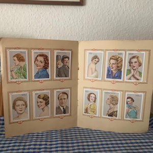 Vintage, 1935, Green Back, Gallaher, Completo, Set completo di 48, Ritratti di star famose, Star del cinema, Schermo, Figurine di sigarette, Da collezione