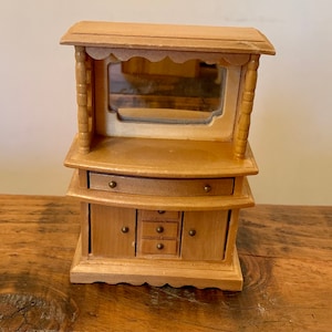 Vintage, 1:12th Scale, Kitchen, Dresser, With Mirror, Cupboard, Drinks Cabinet, Unit, Miniature, Collectible, Gift, Furniture, Display, Wife