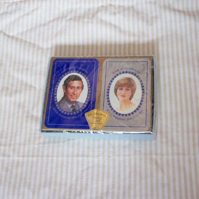Vintage Sealed Waddingtons 1981 Royal Wedding Prince Charles And Lady Diana Spencer Playing Cards With Box Royalty Memorabilia UK