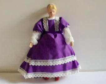 Vintage, Victorian Style, 1:12th Scale, Blonde, Female, Doll, Mother, Wife, Dolls House, Lady, Figurine, Doll, Scale Model, Miniature, Gift