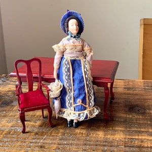 Vintage, Victorian, 1:12th Scale, Dolls House, Figurine, Doll, Del Prado, Edwardian, Lady, Woman, In Hat, With Parasol, Scale Model, Present