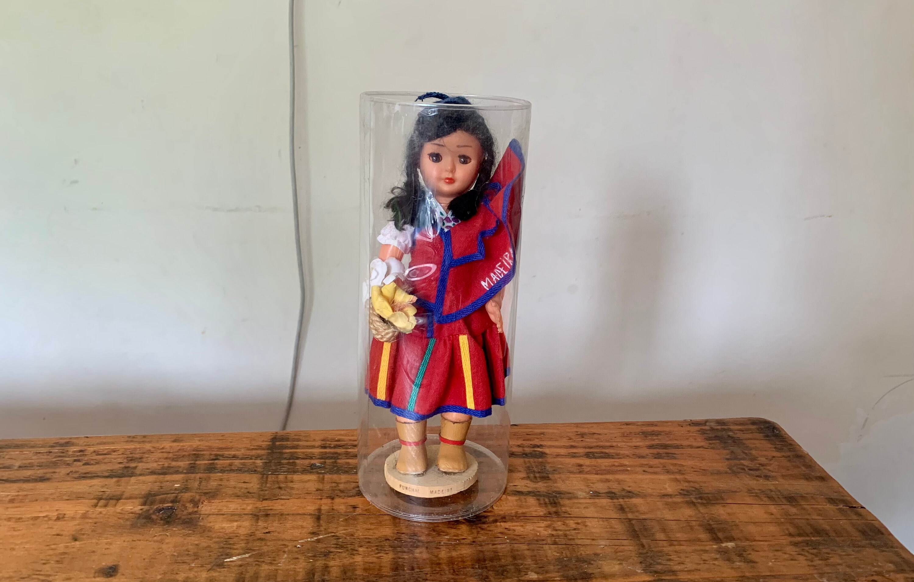 Vintage, Mid Century, Boxed, Portuguese, Madeira, Plastic Doll, in
